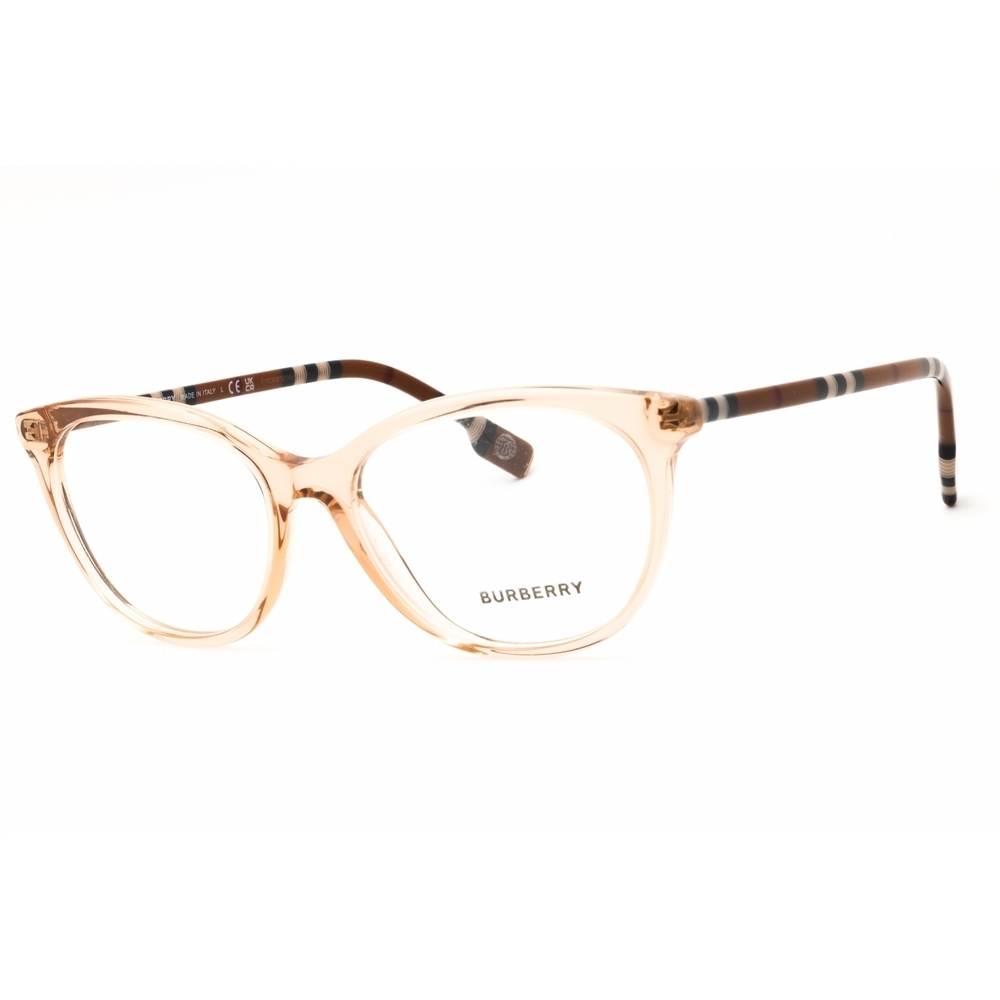 Burberry Translucent Peach Cat-Eye Glasses with Brown Check Temples OBE2389